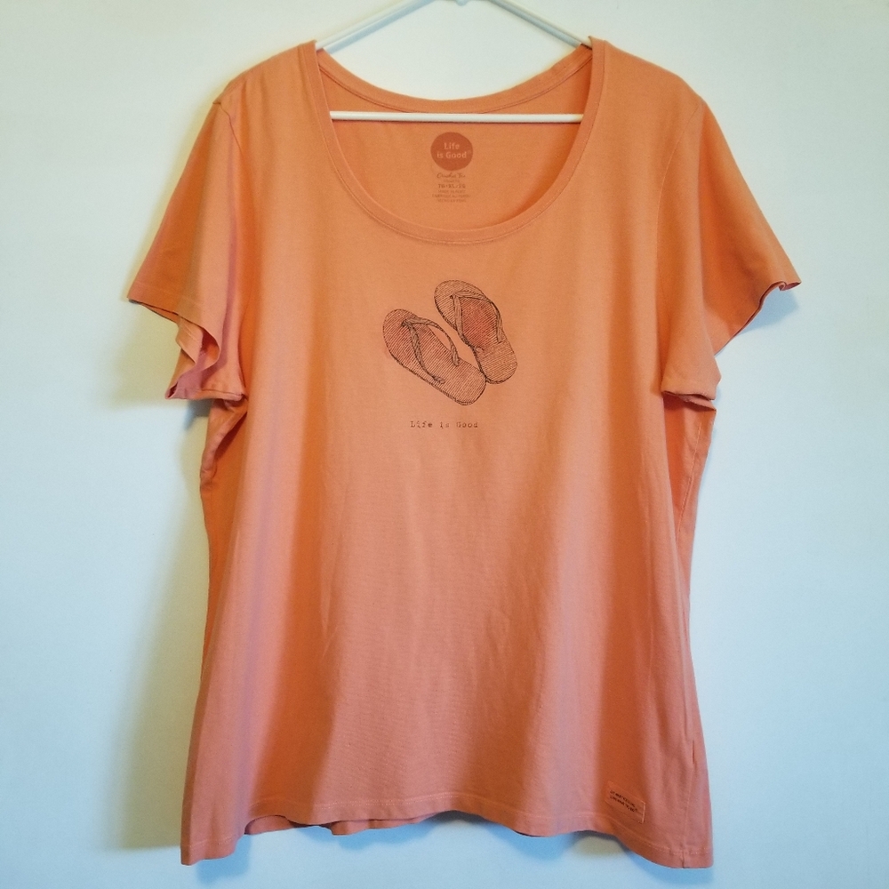 Life Is Good Flip Flops Sandals Shirt XL